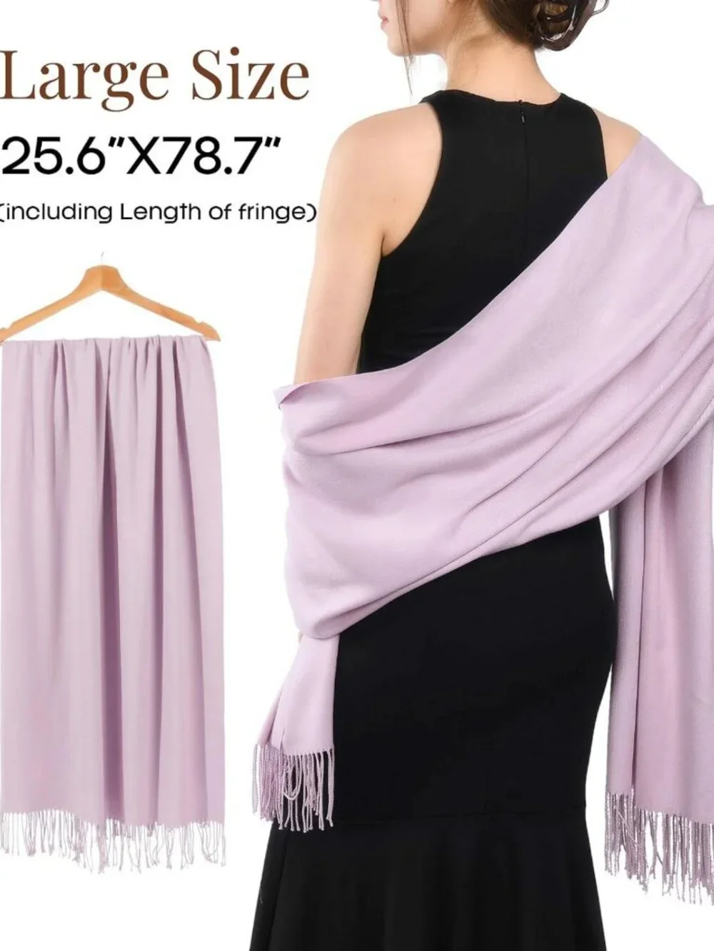 Cozy Cashmere Feel Shawl Wrap Blanket Scarf for Weddings & Special Occasions